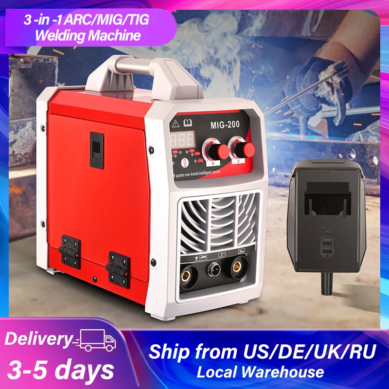 3-in-1 ARC MIG TIG Welding Machine Portable Digital MIG Welder IGBT MMA Gas No Gas Soldering Welding Iron Steel Stainless Steel