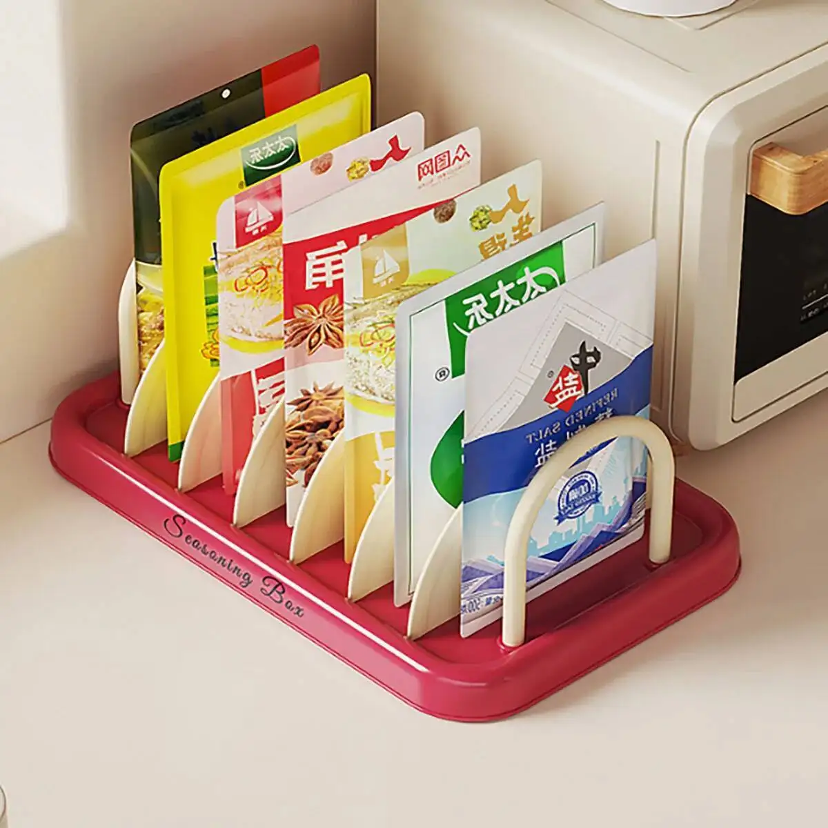 

1Pc Adjustable Multifunctional Household Detachable Rack, Kitchen Seasoning Bottle Plastic Storage Rack