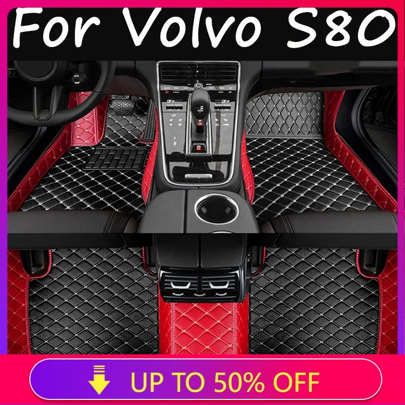 

Car Floor Mats For Volvo S80 2006~2016 MK2 Leather Mat Automobile Interior Part Luxury Carpet Protective Pad Rug Car Accessories