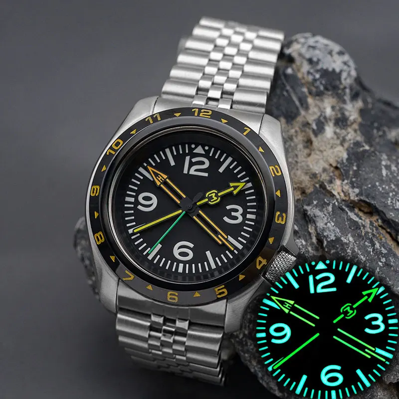 Imagem -04 - Relógio de Mergulho Skx007 Masculino Movimento Automático Vidro de Safira Aço Inoxidável 316l c3 lu Impermeável Seiko Nh36 Nh35 200m