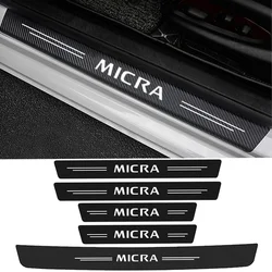 Carbon Fiber Car Door Sill Threshold Anti Protective Stickers Decals for Nissan Micra Auto Rear Trunk Bumper Anti Scratch Strips