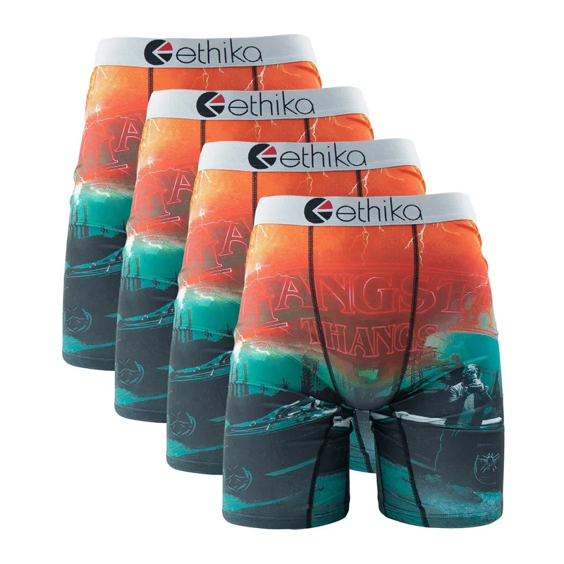 4PCs Ethika Sexy Men Underwear Boxer Shorts Fashion Printed Panties Lingerie Man Underpants Boxershorts Plus Size Boxers Briefs