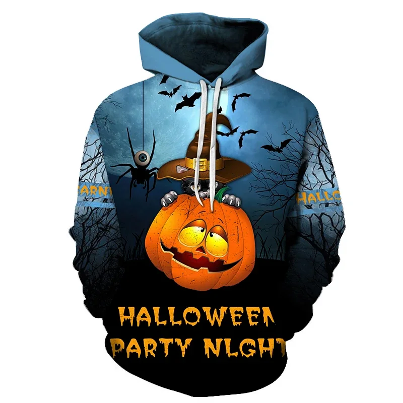 

2024 Halloween Pattern 3D Printing Hoodie Men's Before Christmas Kids Fashion Nightmare Horror Casual Hoodie Sweatshirt Clothes