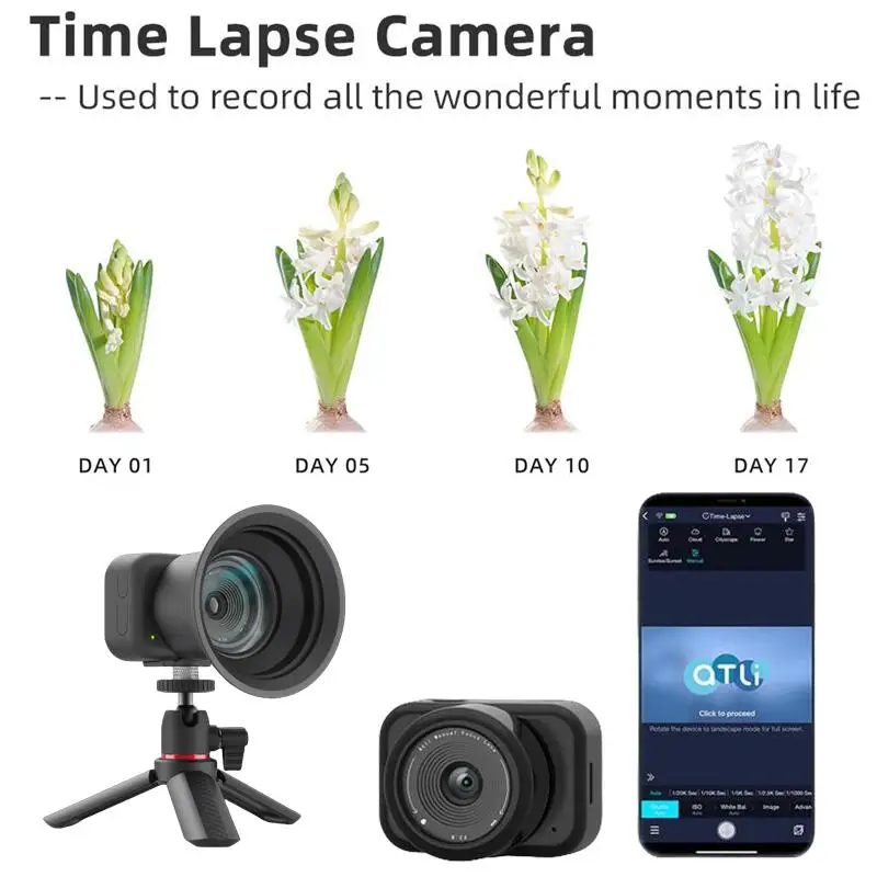 1080p Time Lapse camera WIFI APP control Manual Focus Timelapse Video Microspur Telephoto Manual Focus for Plant  Construction