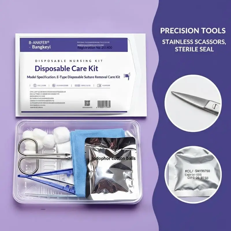 New Sterile Disposable Dressing Replacement Tool Kit, Debridement, Suturing, Disinfection, Wound Care Tool Kit