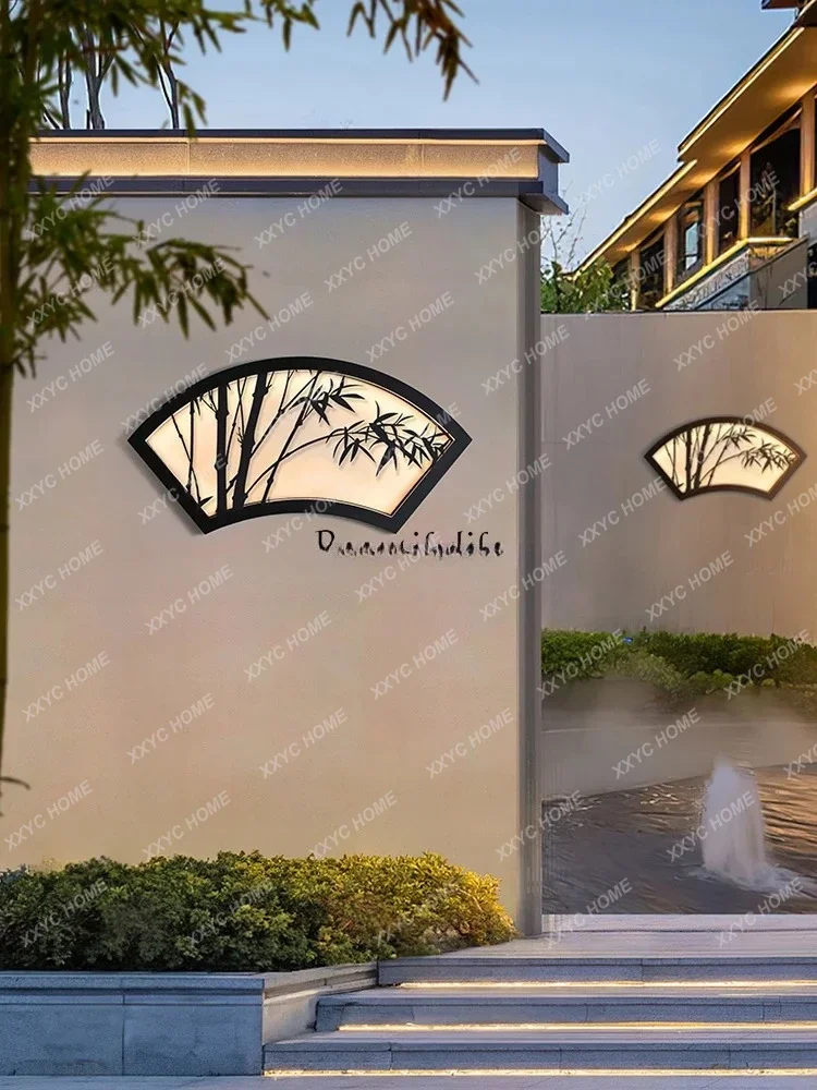 A  New Chinese-style Outdoor Wall Luminous Body Waterproof Villa Courtyard Garden Landscape Wall Decorative Luminous Object