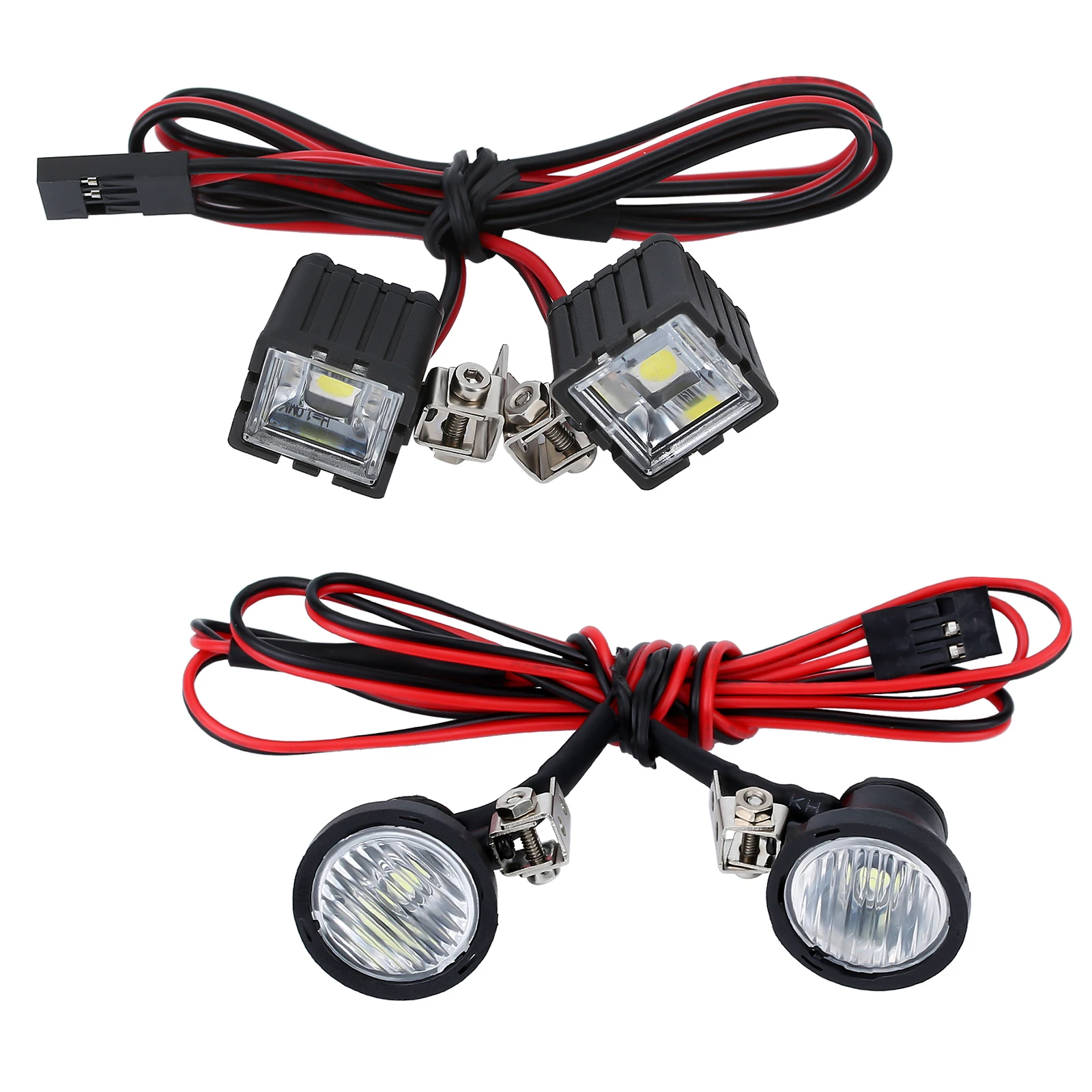 

Round/Square LED Headlight Spotlight 2PCS/4PCS for 1:10 RC Crawler Car TRX-4 TRX6 SCX10 90046 Wraith RR10 MST Redcat