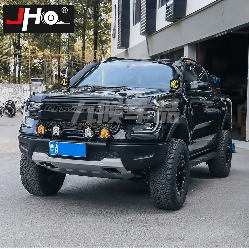 JHO Hood Scoop Cover For Ford Ranger 2023-2024 Engine Bonnet Air Vent Intake Decorative Trim Exterior Modification Accessories