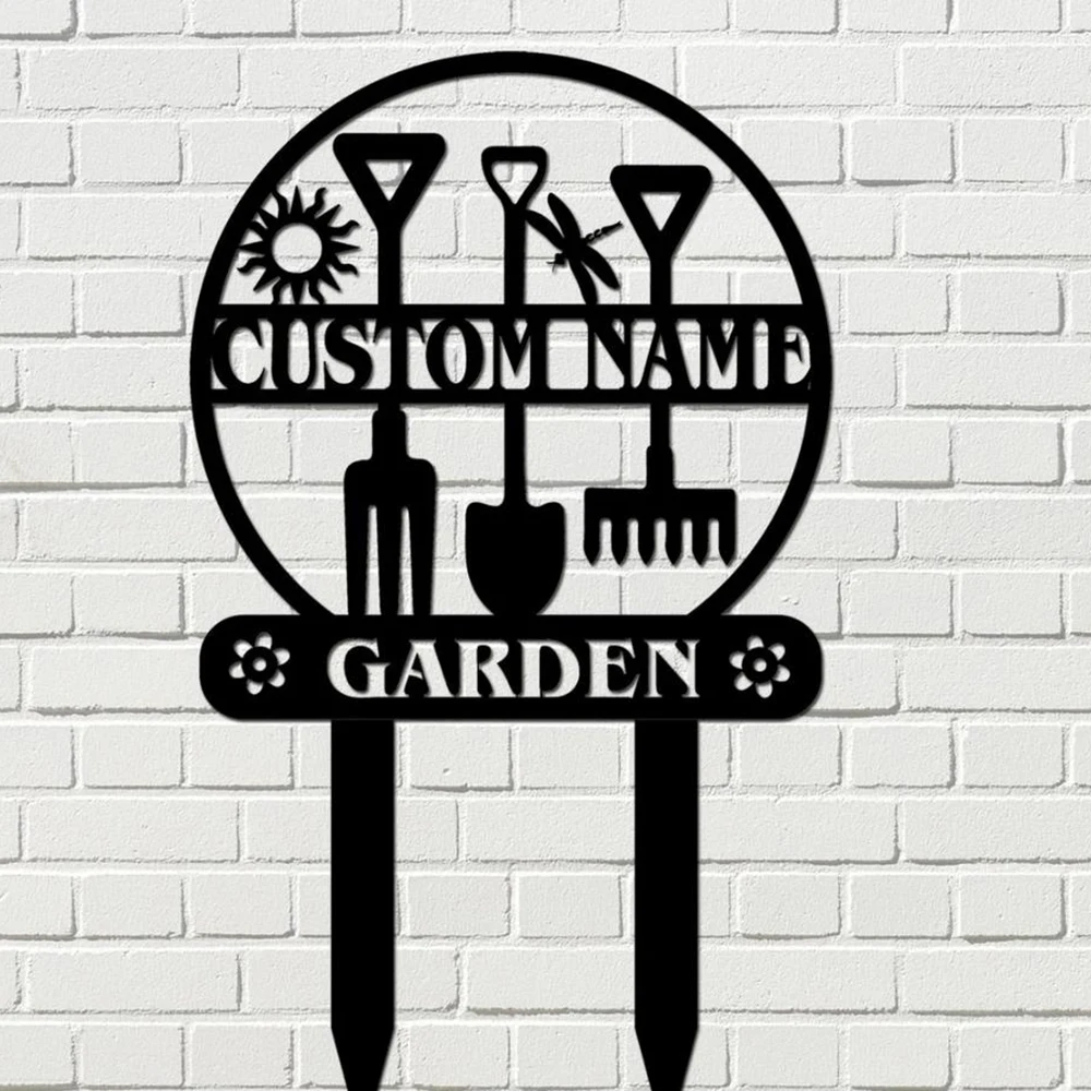 metal garden signs with stakes, personalized garden signs, garden metal signs, custom gardener decor, metal yard decor