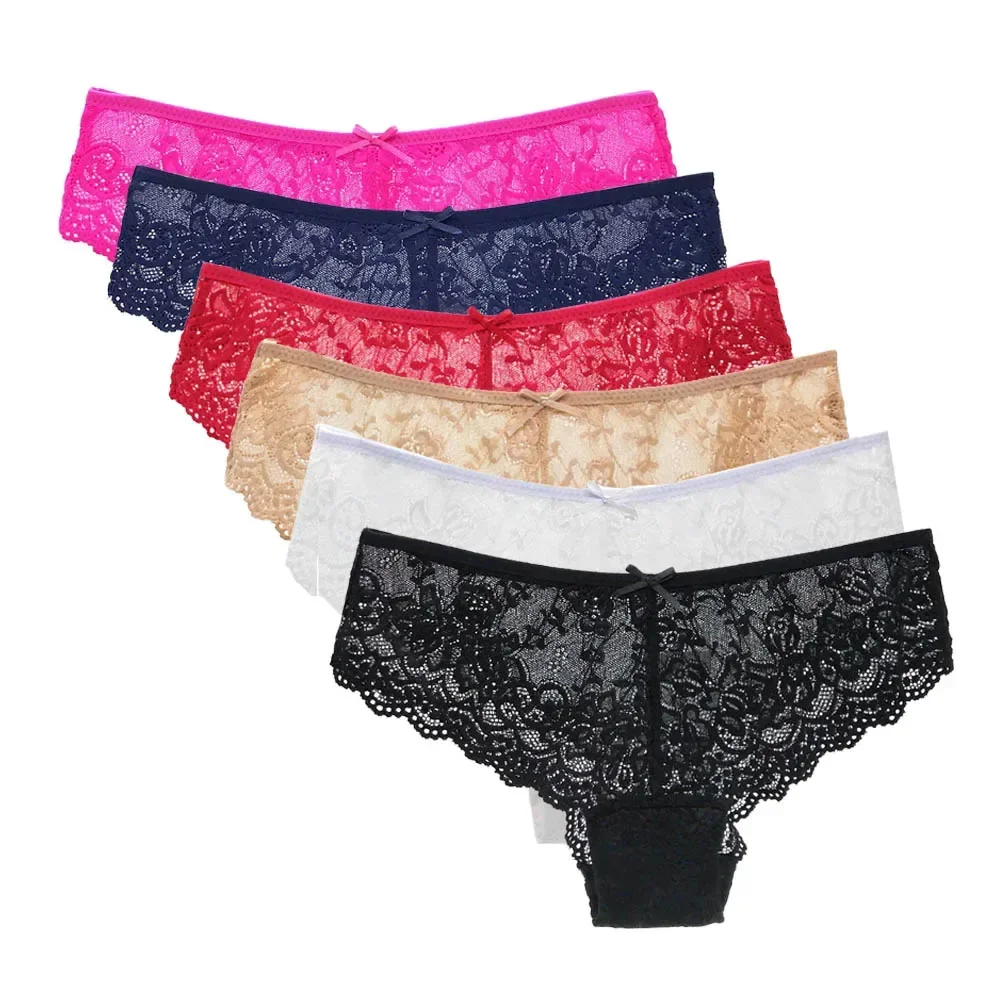 new Sexy Low-Rise Lace Panties 5 PCS/SET Women Floral Underwear M-XL Girls Underpants Ladies Lingerie