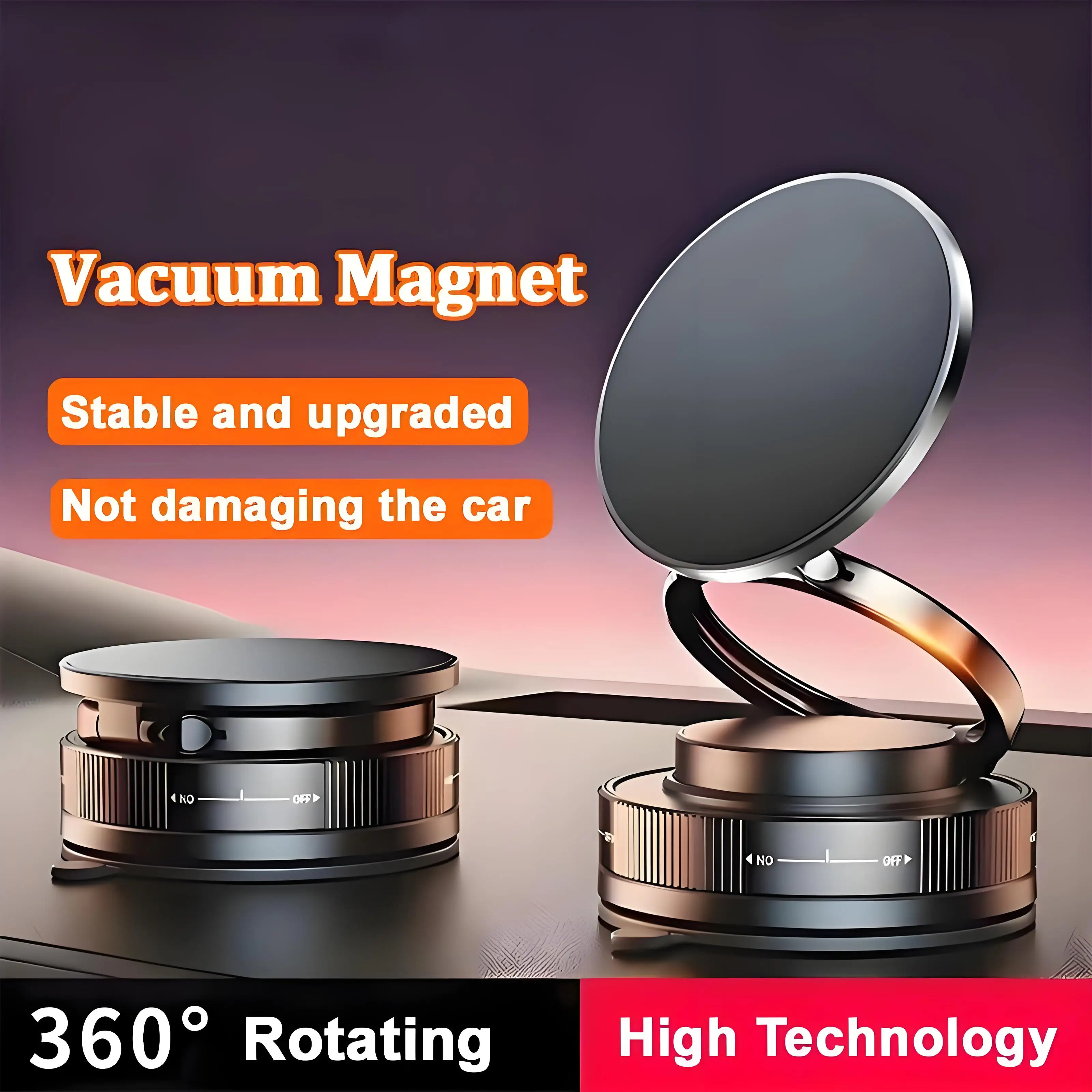 

Vacuum Magnetic Phone Bracket Multi-angles Adjustment Strong Magnet Suction Design Foldable Car Holder Navigation Stand