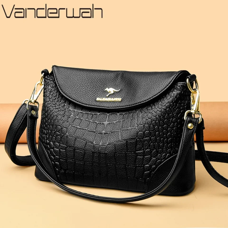 VANDERWAH Luxury Designer Shoulder Bags for Women High Quality Soft Leather Crossbody Bag Ladies Fashion Commute Purse Versatile