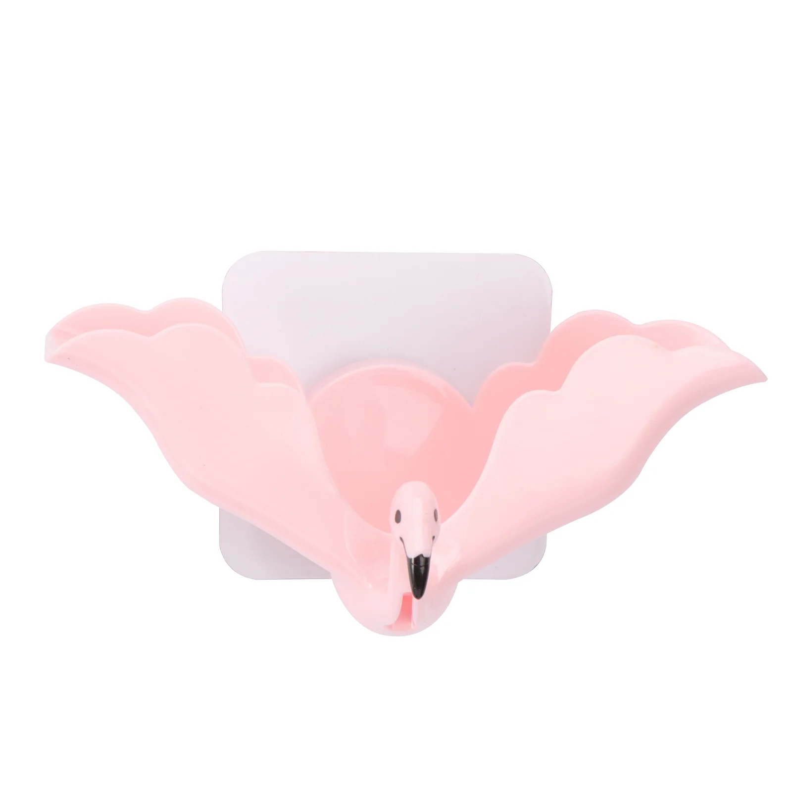 1PC Flamingo Shape Soap Dish Soap Rack Free Punching Soap Tray Wall Mounted Soap Box for Bathroom (Pink)