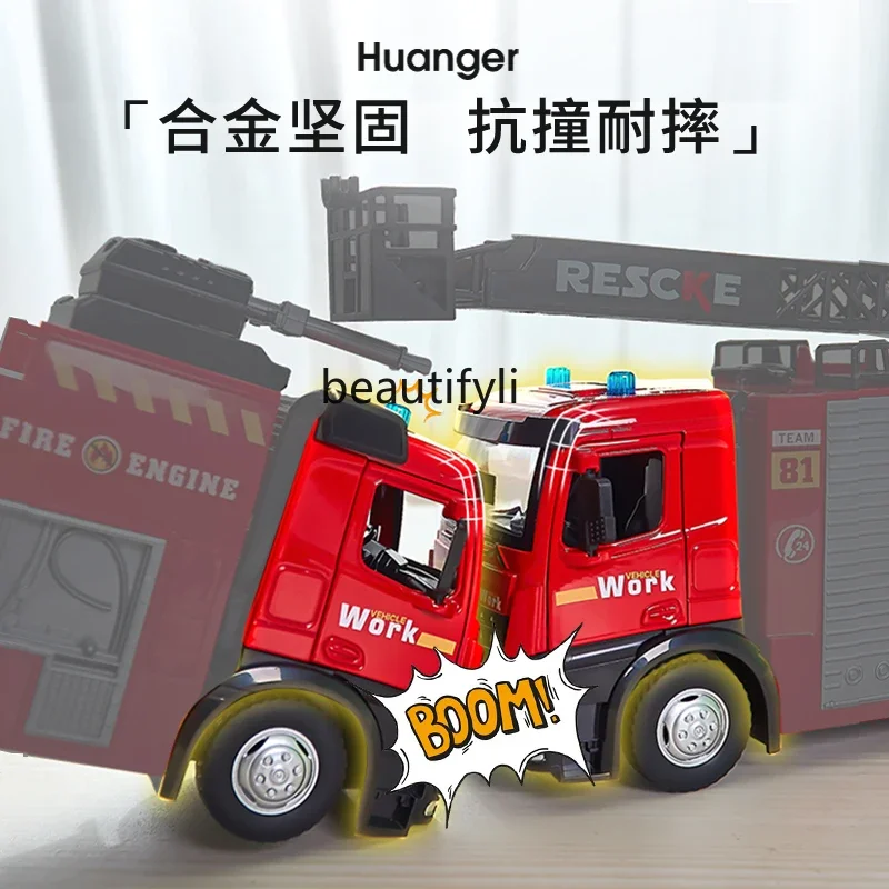 Jouets pour enfants échelle surdimensionnée camion de pompiers modèle alliage simulation arroseur 2 bébé