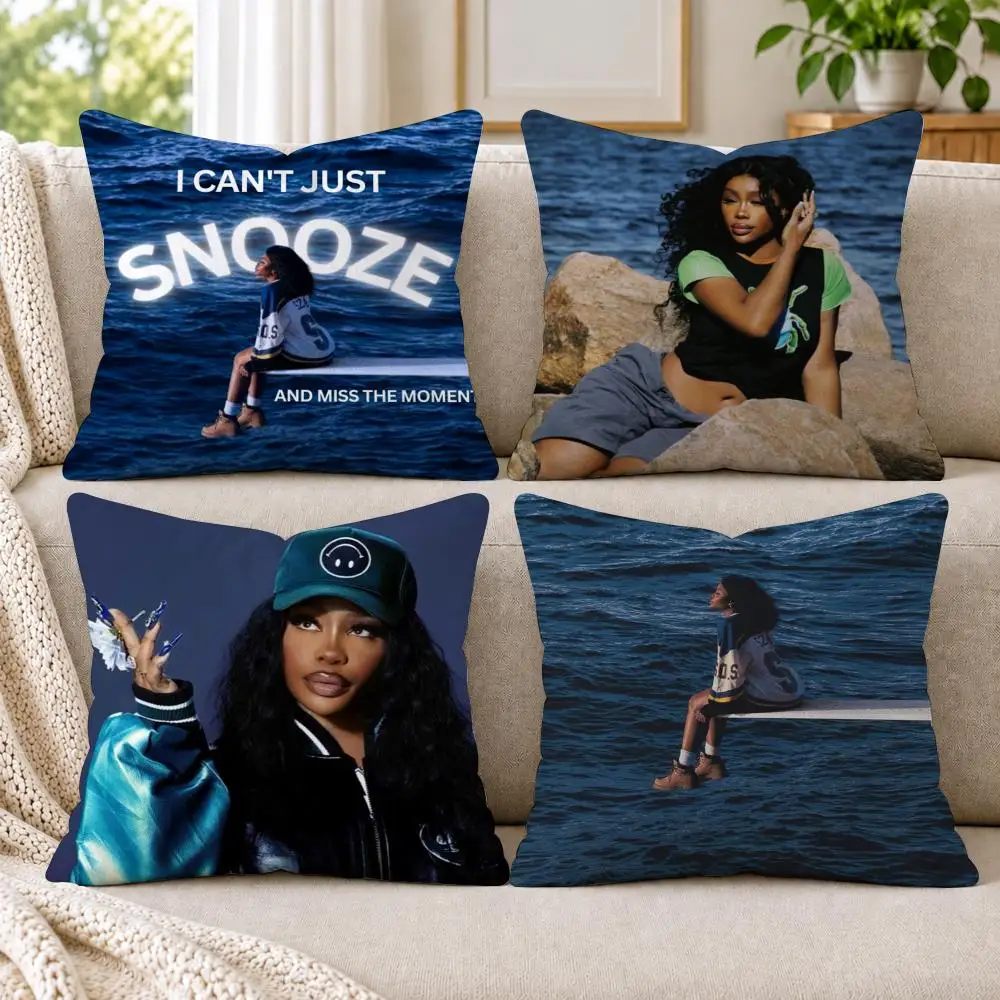 American Star S-SZA Cushion Cover Short Plush Double-Sided Printing Sofa Bedroom Living Room Throw Pillow Cover Home Decor