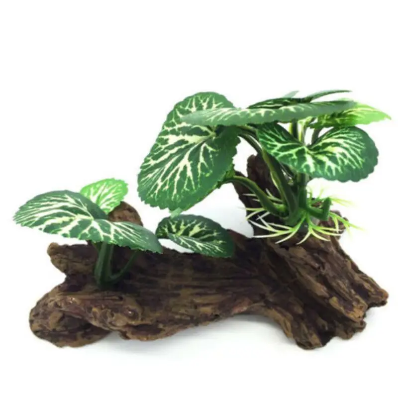 Plastic Artificial Turtle Tree Trunk Driftwood Aquarium Fish Tank Reptile Cylinder Making Roots Plant Wood Decoration Ornaments