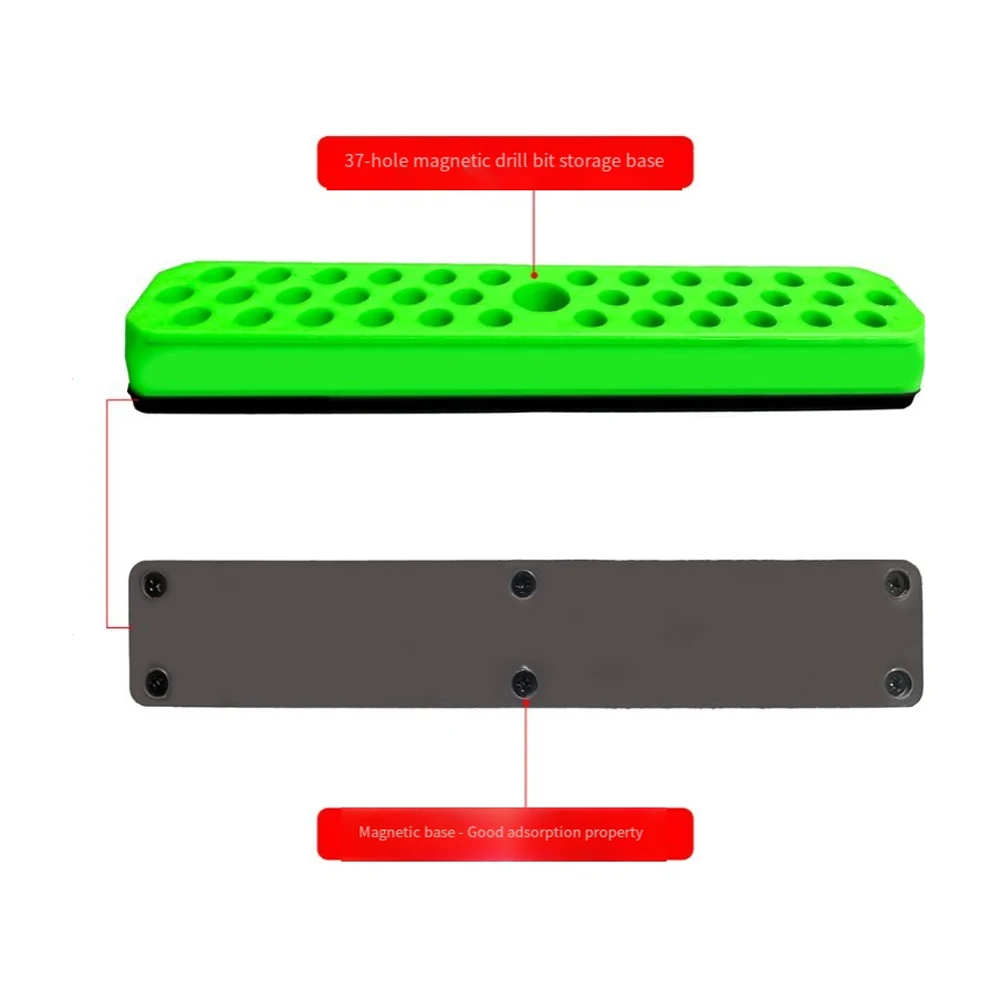 2PCS Bit Holder With Magnetic Base Organizer Magnetic Bit Holder Drill Bit Organizer 1/4in Hex Shank Storage Plastic Tool Parts