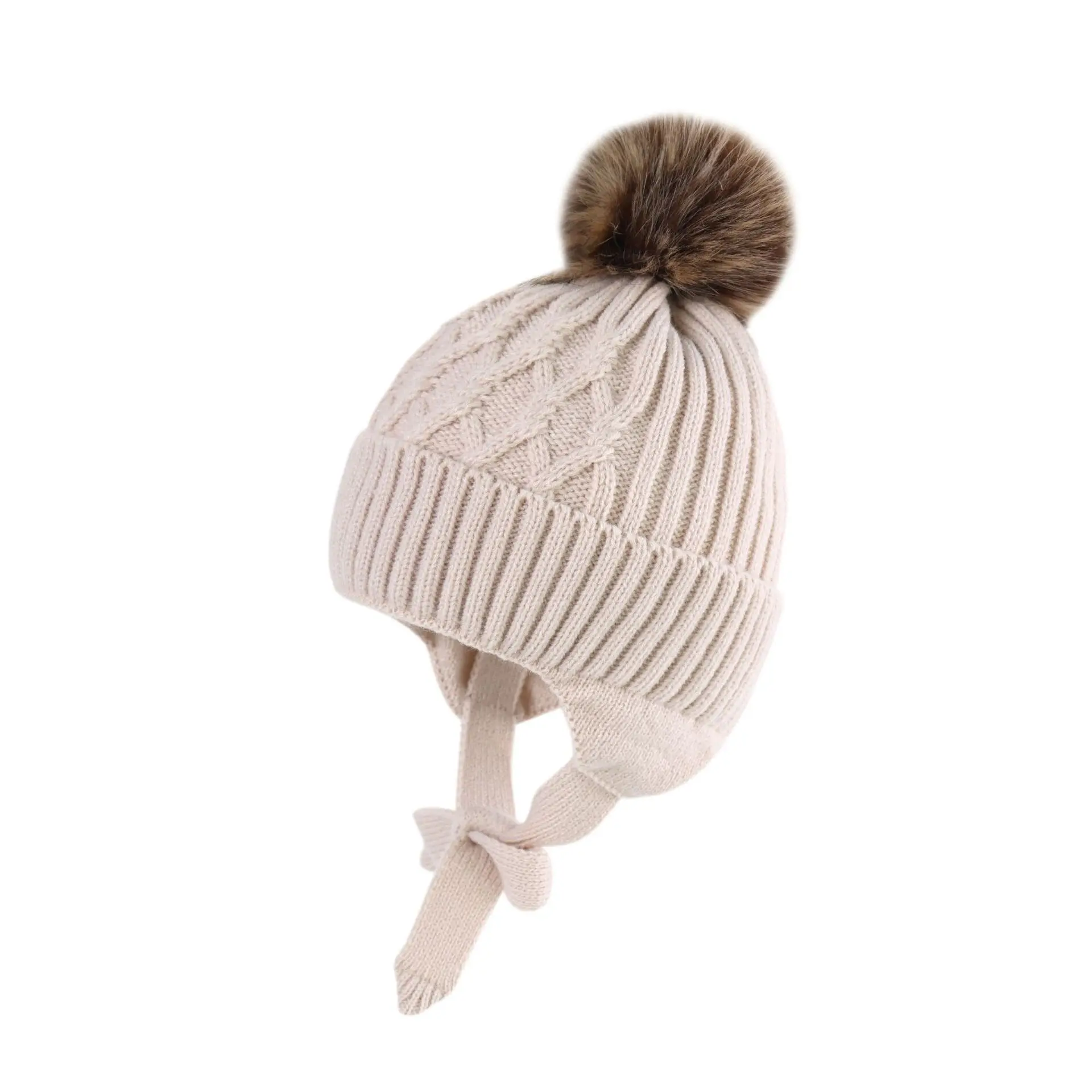 Bonnet de protection des oreilles coupe-vent pour enfants, bonnet chaud pour mère et bébé, joli pull pour garçons et filles, bonnet pour bébé, hiver