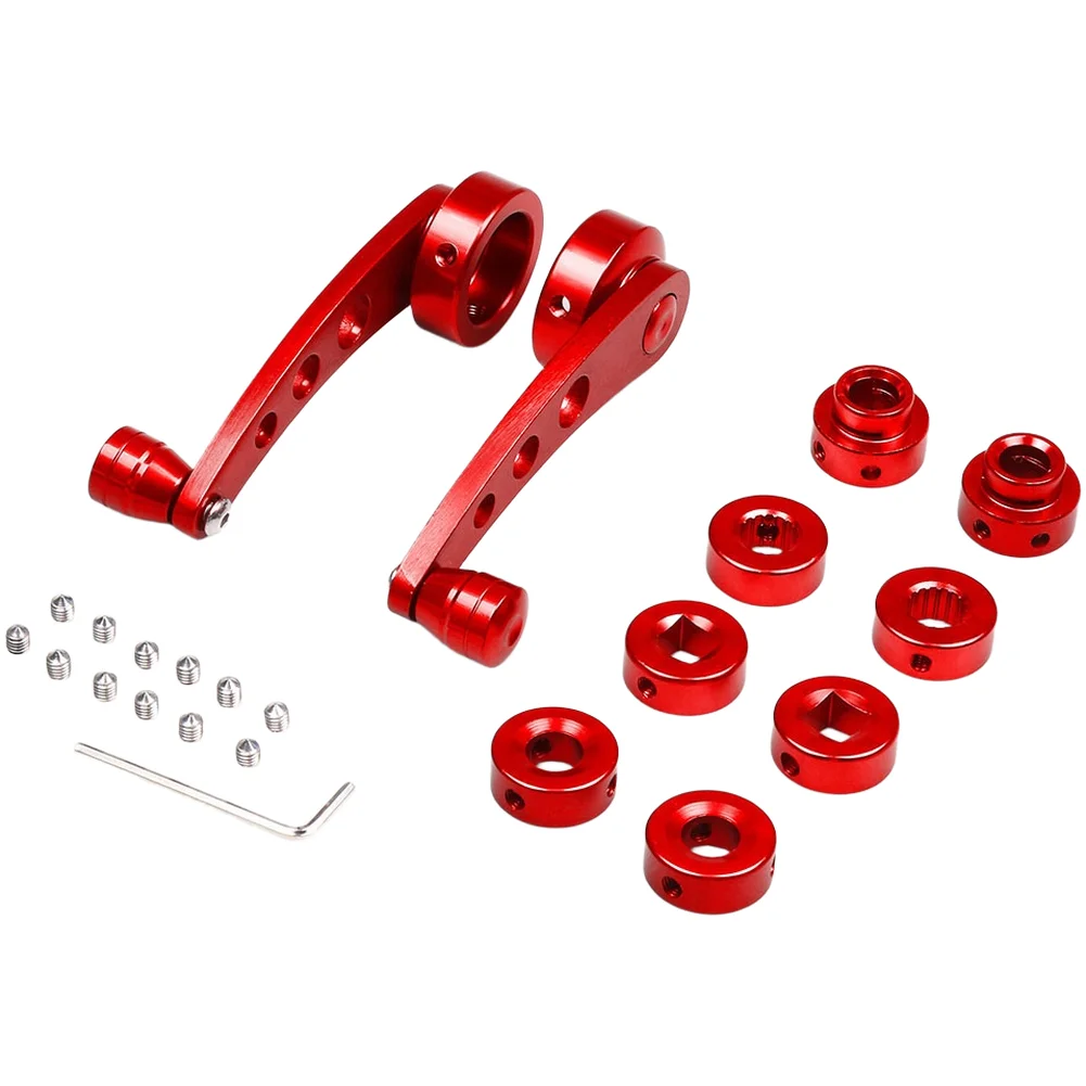 Manual For Window Handle Set 2 pcs Aluminum Alloy with Square Round 16-Spline Adapter Support for Classic Vehicle Builds