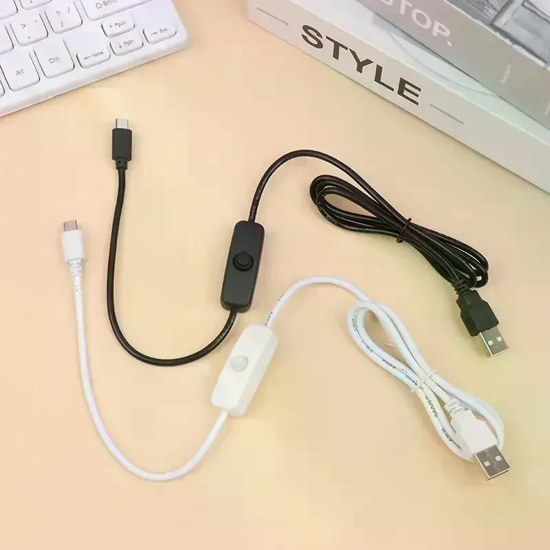 

USB To USB C Switch Cable with On/Off USB To Type C Extension Cable 1 Meter Length Black Or White Color Choose
