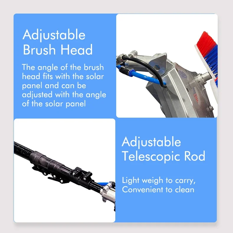 Automatic 3.5m 5.5m 7.5m Cleaning Electric Telescopic Solar Panel Machine Robot Equipment Rotary Brush