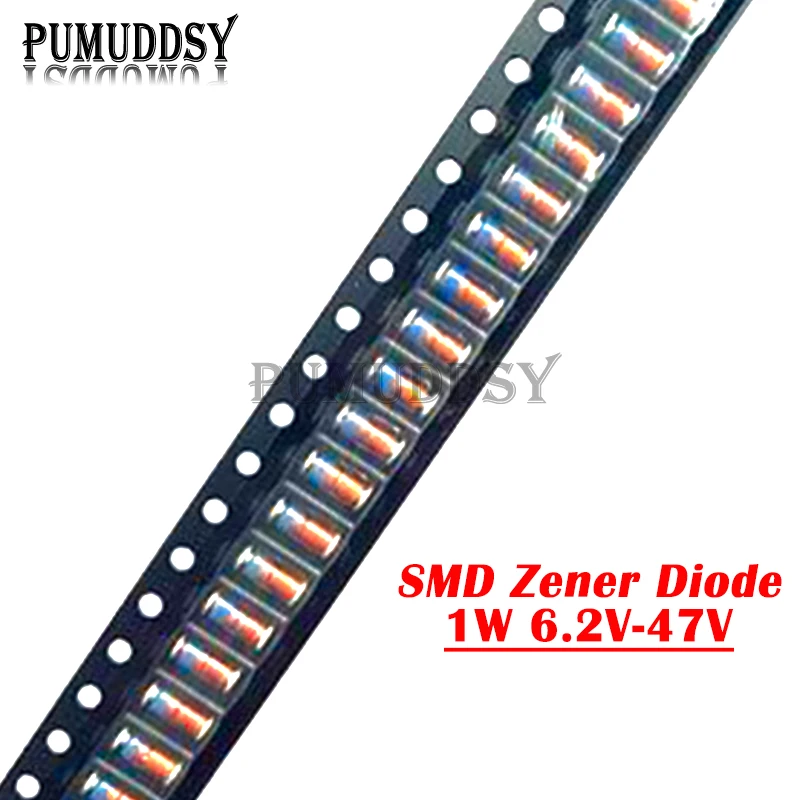 20PCS 1W Zener Diode SMD Diode ZMM5V1 ZMM3V0 3V3 3V9 4V7 5V1 7V5 8V2 10V 12V 15V 16V 18V 20V 24V LL41 3.3V 3V3 33V 43V 47V 15V