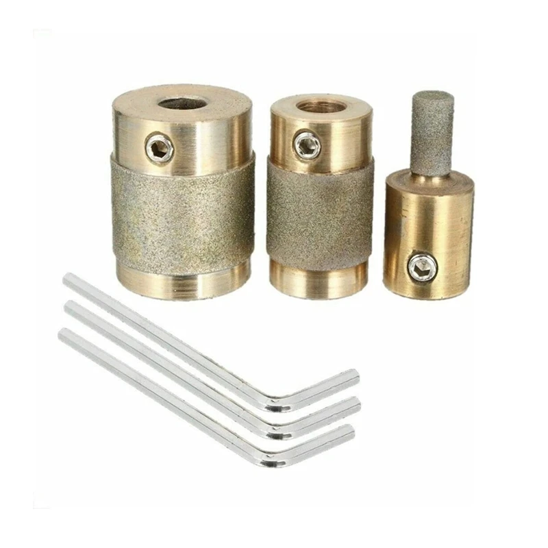 3 Sizes Brass Stained Glass Grinder Bits & Diamond Grinder Bit for Head Tools Stain Glass Tools & Supplies Durable