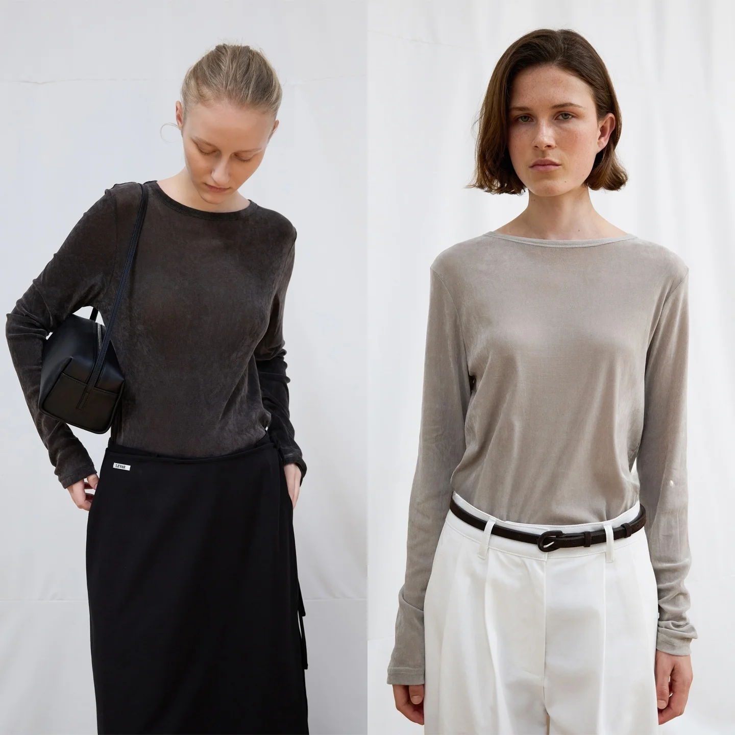 

Бархатная основа для похудения irt round Ne Elastic Korean Sle Commute Versatile Ele Faionable Long Sve Women's irt