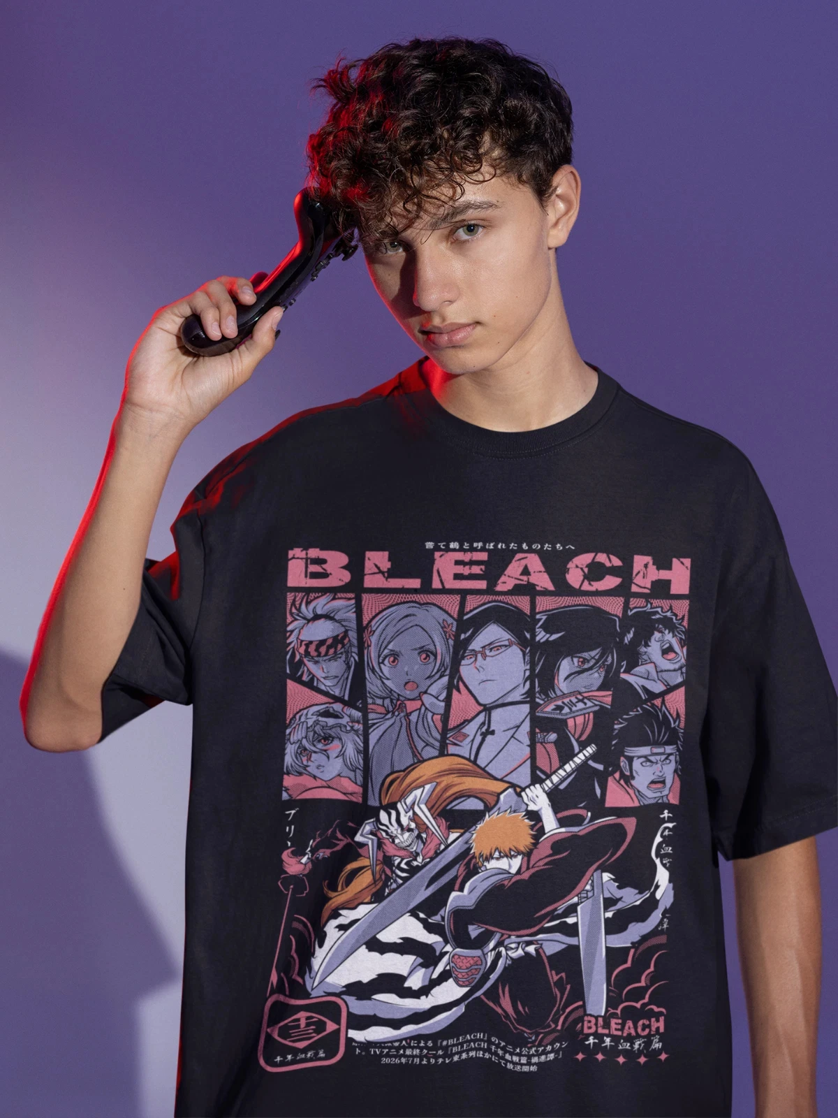 2026 Summer Men's Anime Vintage Bleach Ichigo T-shirt Unisex Anime Manga Shirt  Anime Lovers Shirt, Graphic Anime Tee