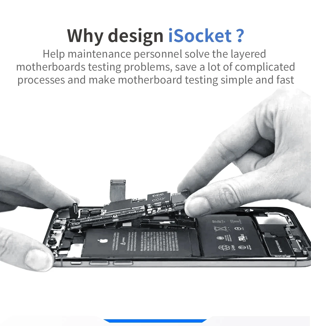 Qianli iScoket For iPhone X~16 Pro Max Motherboard Middle Frame Tester Logic Board Upper/Lower Separation Repair Test Fixture