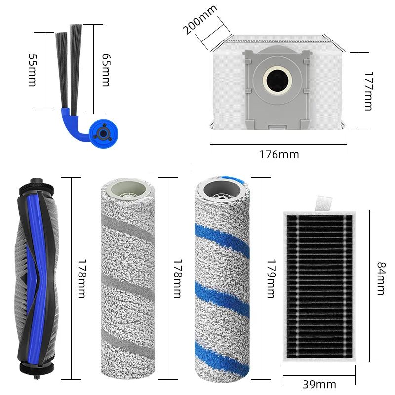 Fit For ECOVACS T80S PRO / T80S Robot Vacuum Spare Parts Main Brushes Side Brushes Mop Cloths HEPA Filters Dust Bags Accessories