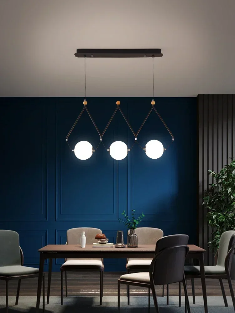 

Gold or Black LED Chandelier Dining Room Coffee Shop Modern Long Pendant Lamp Creative Restaurant Bar Multi-head Hanging Lights