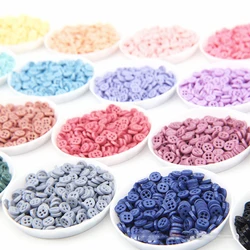 100pcs 6mm DIY Doll Mini Buttons Candy Color 4 Holes Crafts Button For Sewing Clothes Pants Card Making Buckles Scrapbooking