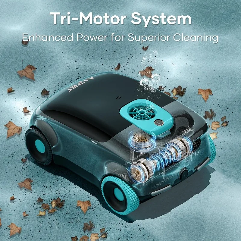 AIPER Cordless Robotic Pool Cleaner, Pool Vacuum for Above Ground Pool with Advanced Filtration, Tri-Motor & LED Indicator