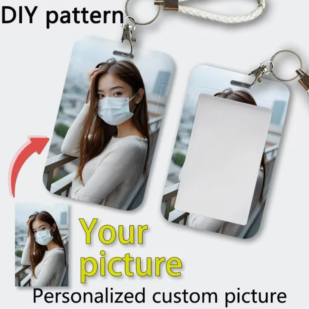 Custom Business ID Name Card Badge Holder Case Bags Credit Card Coyers With Keychain Lanyard Work badge Student Bus Card Cover