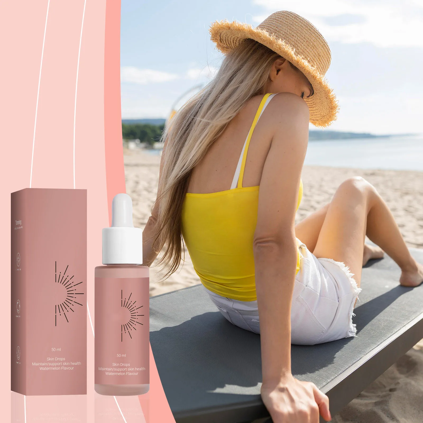

50ml Summer Sunless Tanning Drops,Moisturizing Bronzing Tanner For Face And Body,Sun-kissed Glow Vacation Body Self Tanners