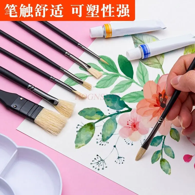 مجموعة فرش ألوان مائية مكونة من 10 قطع/صندوق من بيجي مان، قلم طلاء مائي محدد لطلاب الفن من الأكريليك