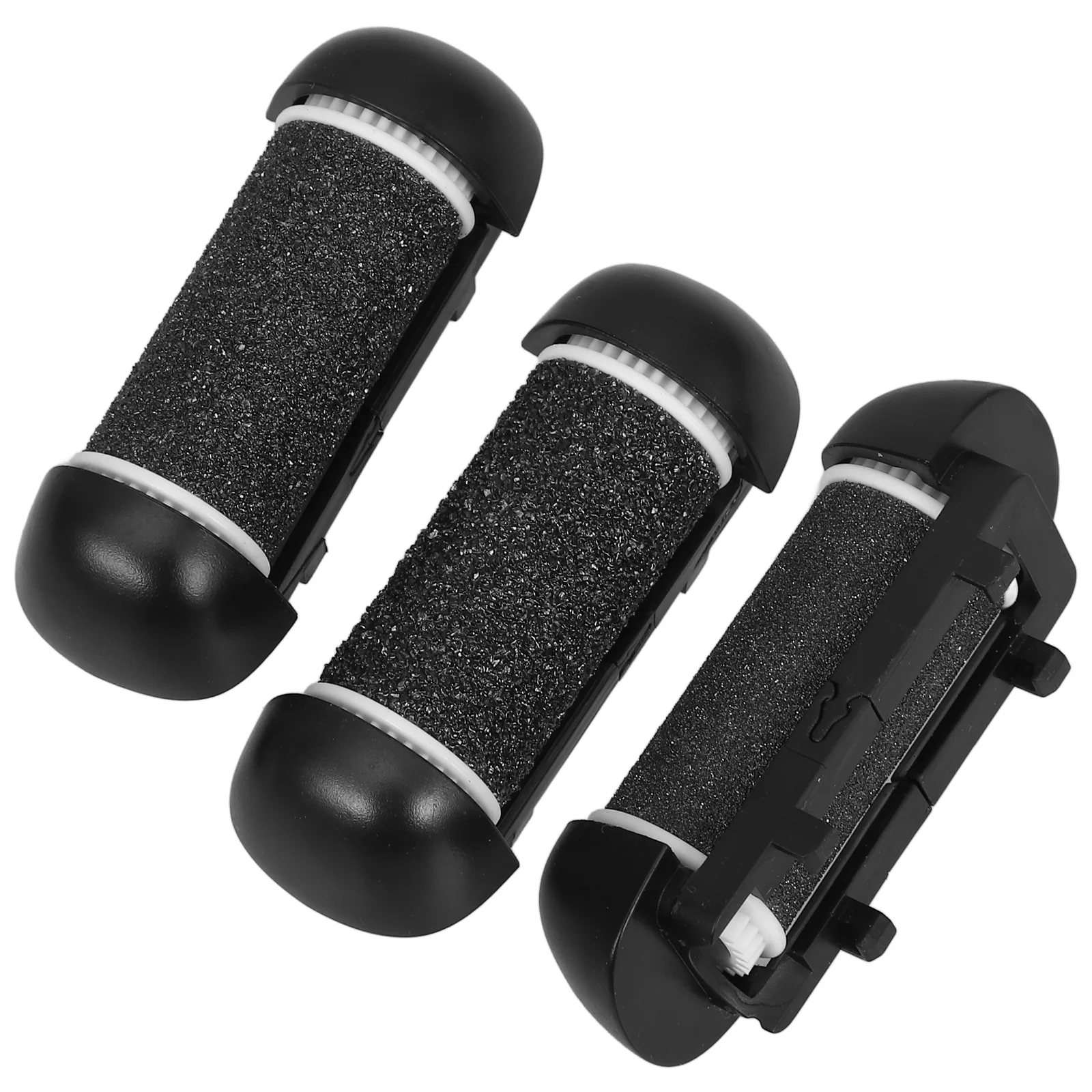 3 Pcs Electrical Tools Pedicure Replacement Roller Refill Rollers Heads Callus Remover Foot File Black For