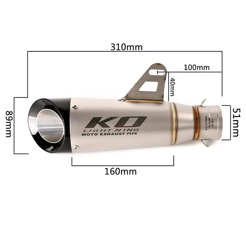 Slip On For Aprilia GPR250R GPR250S 2021-2024 Motorcycle Exhaust Mid Link Pipe 310mm Muffler Stainless Steel Escape DB Killer