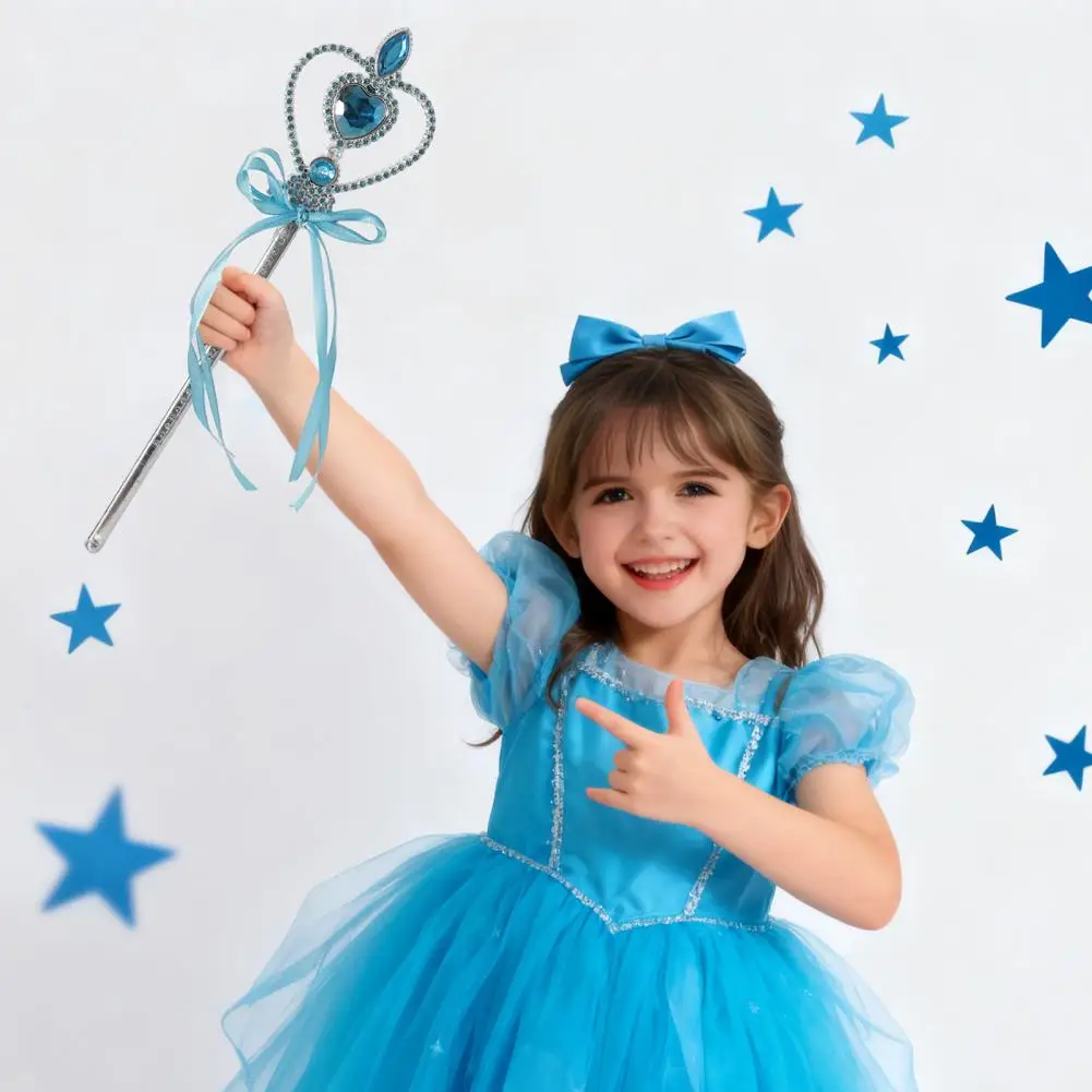 Hartvormige Magische Wands voor Kinderen Meisjes Prinses Dress Up Accessoires Faux Crystal Fairy Wand Kerstfeest Cosplay Kostuum