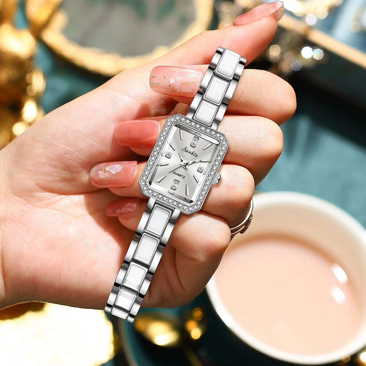 Luxury Top Brand Women's Watches Fashion Elegant Silver Watches for Women Original Simple Waterproof Quartz Wristwatches Ladies