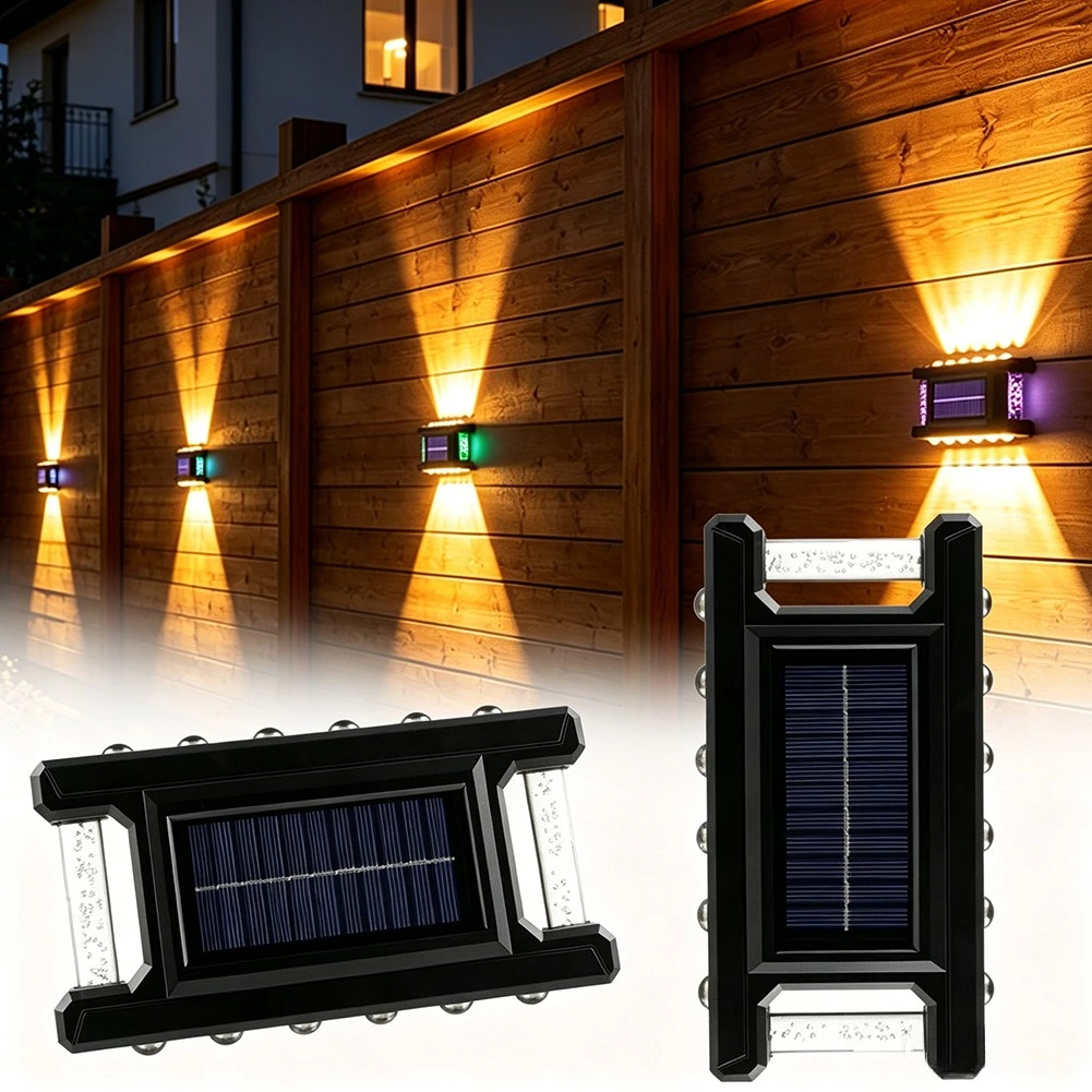1-5PC Solar Light Outdoor Waterproof Solar Wall Lamp Up Down Bubble Flow Lighting for Garden Fence Decor Solar Powered Wall Lamp