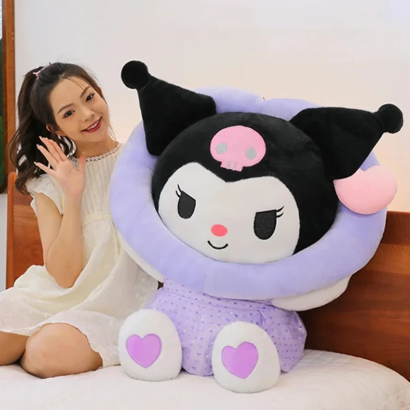 100CM Super Big Size Sanrio  Kawaii Peach Heart Kuromi Plushies Hello Kitty Stuffed Comfortable Soft Doll Children Holiday Gift