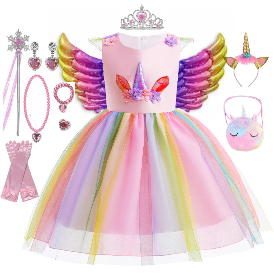 Unicorn Dress for Girl Baby Girls Princess Birthday Dresses for Party Costumes Children Clothing