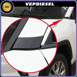 New A Pillar Exterior Front Side Door Window Triangle Molding Trim Cover For Toyota RAV4 2019-22 Glossy Black Molding Overlay