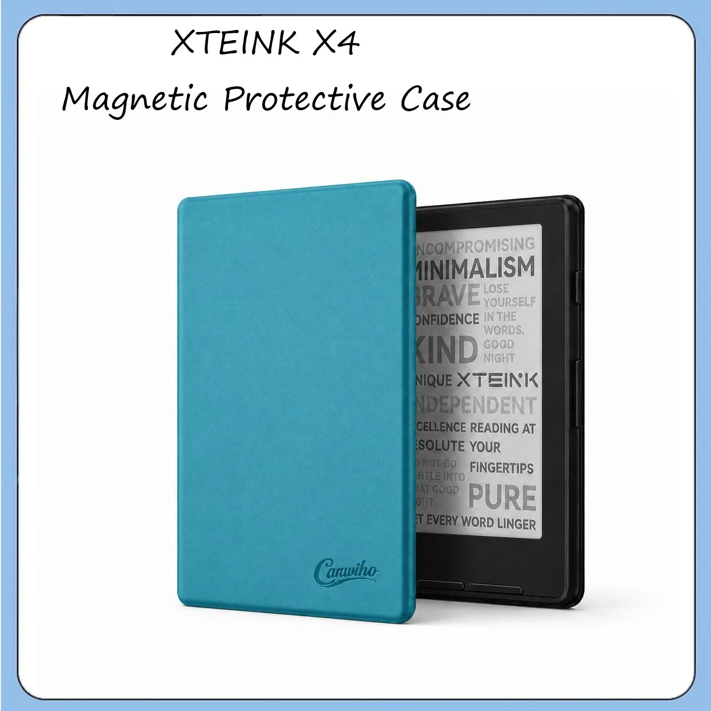 XTEINK Magnetic Protective Folio Case for XTEINK X4 E-Ink Reader Blue Shockproof Full Cover E-Paper Reader Protective Cover