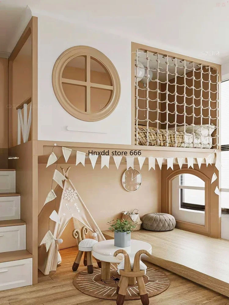 Children's bed, staggered top and bottom, double bunk boy's bed, bunk top and bottom, fashionable