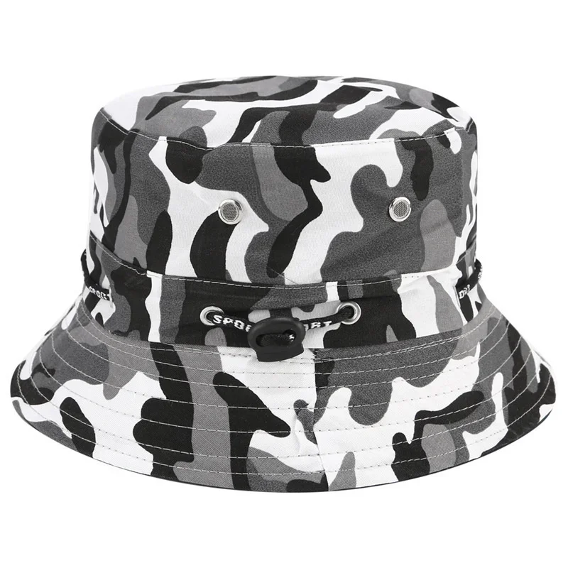 Outdoor Camo Protective Bucket Hat Sun Shade Hat for Fishing Hiking and Outdoor Workers