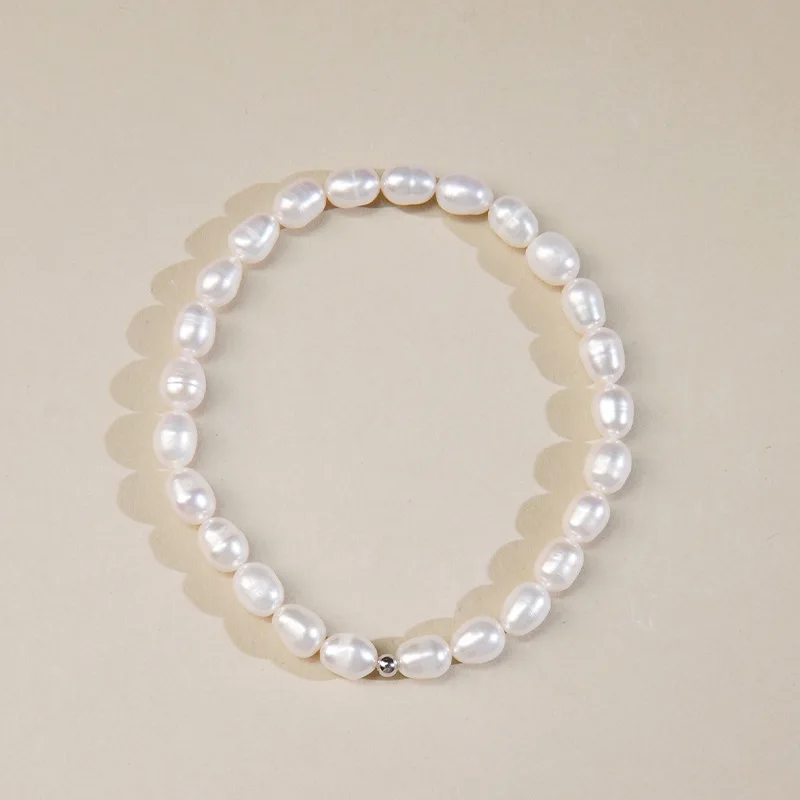 

100% пресноводный жемчуг, модные браслеты из натуральных бусин для женщин, жемчужная нить, эластичный браслет-подвеска, офисные украшения для карьеры