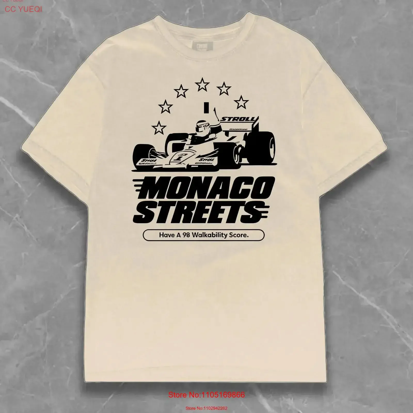 Racing Car T Shirt Monaco Streets Design Cool Sports JDM Guy Lover Enthusiast vintage Washed graphic Stylish Breathable Casual
